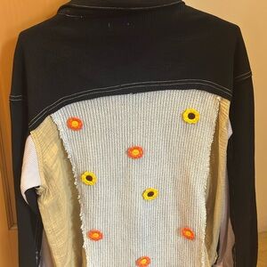 POL waffle knit with embellishment shirt jacket